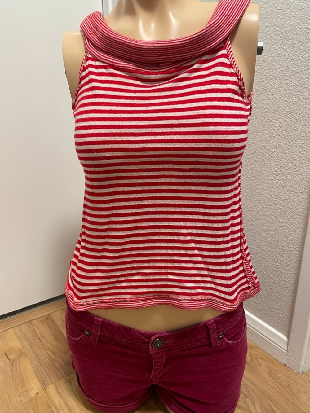 Anthropologie Left of Center Striped Cowl NeckTank, XS